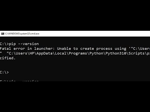 Python PIP Error: Fatal error in launcher: Unable to create process using..