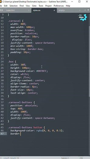 Fully Responsive Carousel using HTML CSS and JavaScript