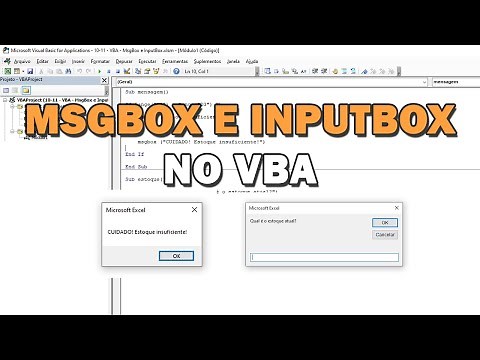 MsgBox e InputBox no VBA para INTERAGIR com o USUÁRIO