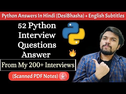 52 Python Developer Interview Questions Answers [Hindi+English] | Written Notes | My 200+ Interviews