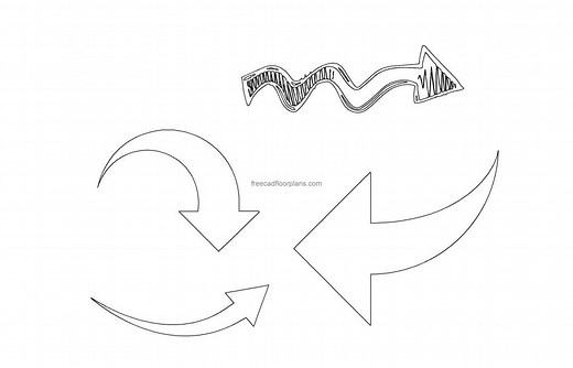 Curved Arrows - Free CAD Drawings