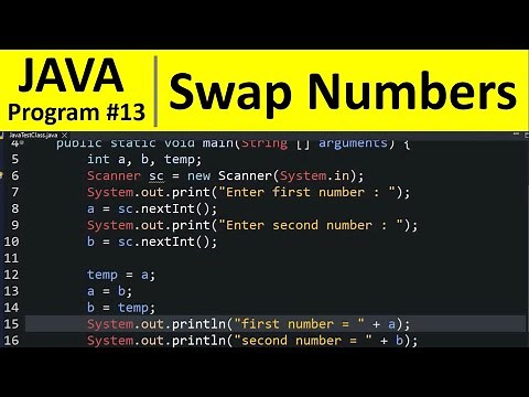 Java Program #13 - Swap Two Numbers in Java