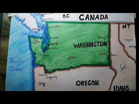 How to draw Washington map easy SAAD