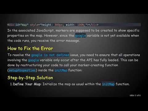 Resolving the google is not defined Error in Google Maps Javascript API