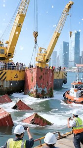 Container Ship Sinking Beside the Terminal #usareels | Inspireme Franklinmiano