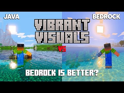 VIBRANT VISUALS Java vs Bedrock COMPARISON (minecraft shader)