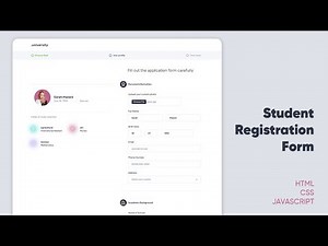 Student Registration Form in HTML CSS Javascript