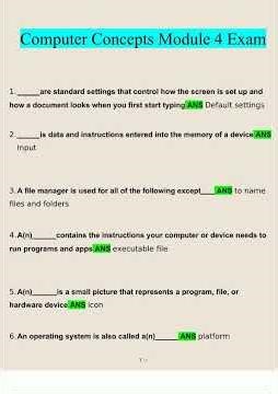 Computer Concepts Module 4 Exam 2023 Questions and Answers Verified Answers3492