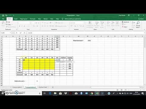 Balanced Transportation Problem Using Solver