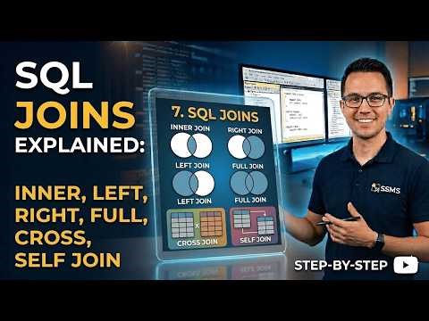 SQL Joins Explained | INNER JOIN, LEFT JOIN, RIGHT JOIN, FULL JOIN, CROSS JOIN, SELF JOIN