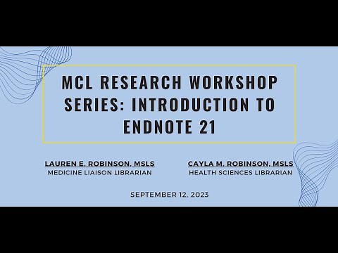 Introduction to EndNote 21
