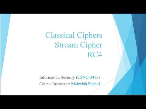 Vernam Cipher - Stream Cipher RC4 - Encryption Decryption - Computer Science