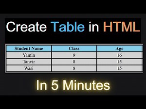 📚 Learn How to Create Tables in HTML Easily! | Table in HTML