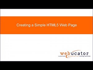 Creating a Simple HTML5 Web Page
