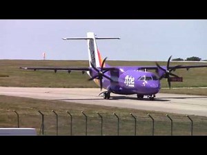 Flybe ATR 42-600 take off and landing at Jersey airport (22/07/16) -
