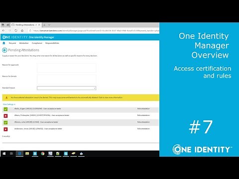 One Identity Manager | Overview #7 | Access Certification and Rules