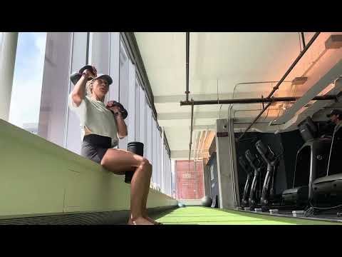 Double KB Seated Rotational Overhead Press