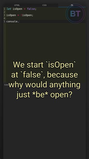 How to toggle a boolean value #javascript #coding