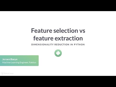 Python Tutorial: Feature selection vs feature extraction