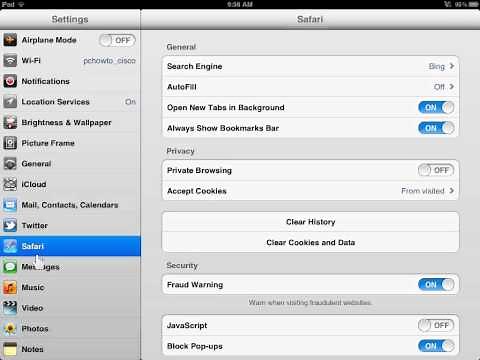 Apple iPad Turn On JavaScript