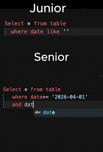 Junior vs Senior SQL Developer 😂🔥