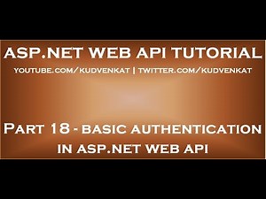 Implementing basic authentication in ASP NET Web API