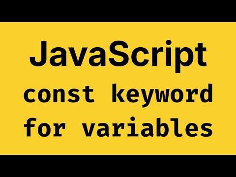 const keyword for declaring variables - JavaScript Course 2026