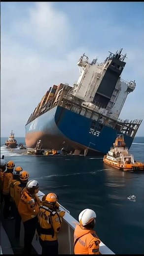 Capsized Cargo Ship Slowly Sinks into the Ocean #Shocking Footage#capsized ship #shipcruise