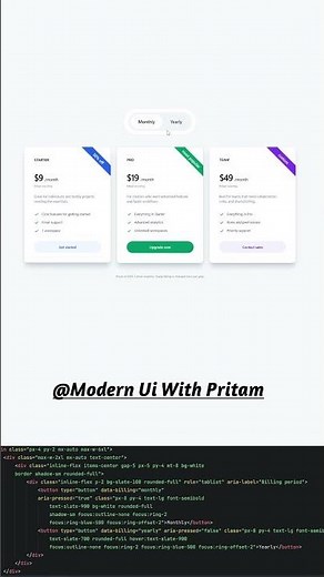 Responsive Pricing Cards Best UI for Landing Pages #coding #frontend #tailwindcss