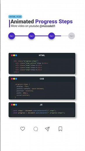 How to Create Animated Progress Steps #coding #webdevelopment #cssanimation