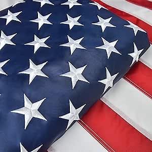 American Flag 8x12 FT, Large US Flag USA High Wind with Embroidered Stars, Sewn Stripes, Brass Grommets, DurableOutdoor Outside