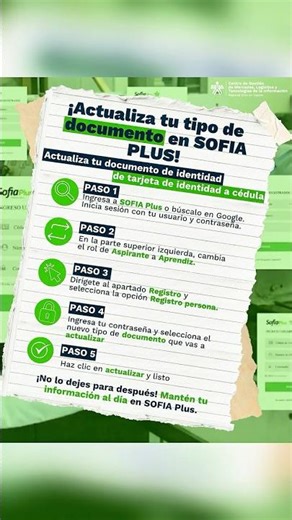 "Sofia Plus a un clic" #06- ¿Cómo cambiar de Tarjeta de Identidad a Cédula en SOFIA Plus?