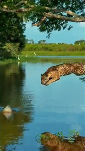 Jaguar vs Crocodile: The Deadliest Ambush in the Water | Nature’s Most Fearless Predator #shorts