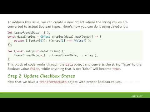 How to Properly Set Checkbox States Based on Object Values in JavaScript