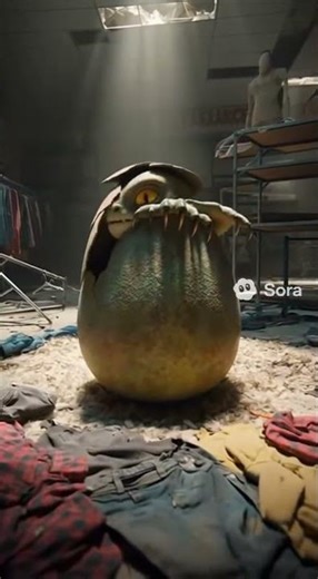 Another alien hatching in an abandoned department store.