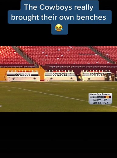 The #Cowboys actually brought their own benches to Washington #washingtonfootballteam #WFT #NFL #football #footballtiktok #viral #trend #fupシ