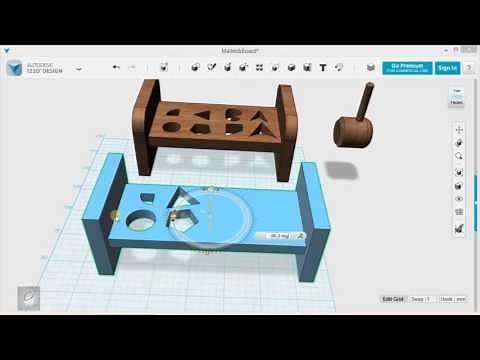 123D Design Tutorial Basics Exercise 1 - Mallet and Board