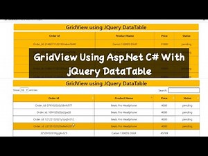 How to use GridView in Asp Net C# using jQuery DataTable | How to use DataTable using jQuery