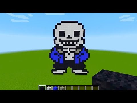 How To Make Sans From Undertale - Minecraft Pixel Art Tutorial