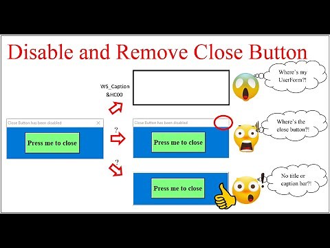 Excel VBA - Disable and remove close button on UserForm