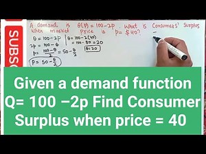 Consumers' Surplus from a Demand Function