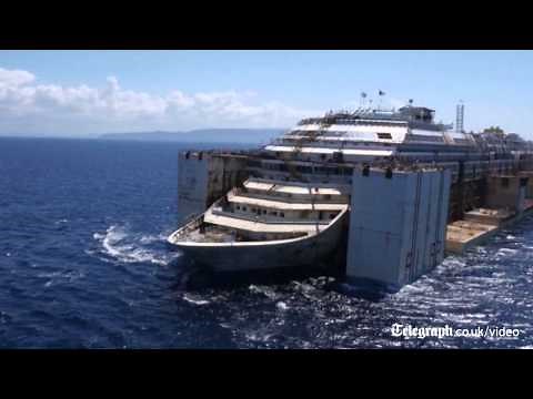 Timelapse of Costa Concordia towed to Genoa for scrapping