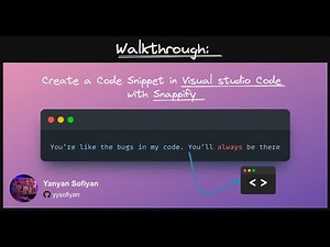 Walkthrough: Create a code snippet in visual studio code with snappify 😍