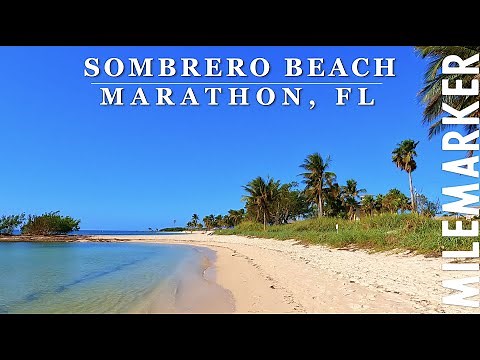 [4K] Sombrero Beach FLORIDA KEYS - Marathon, Florida - Relaxing Scenic Walking Tour with Binaural 🎧