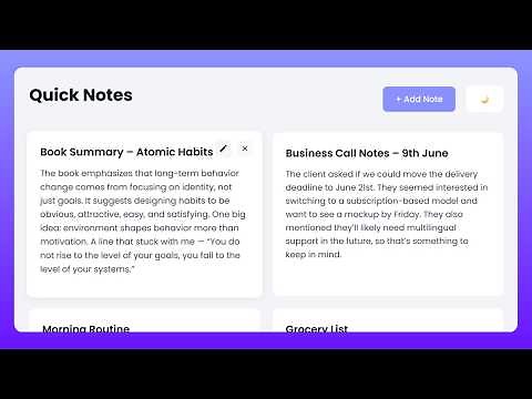 Build a Note Taking App with JavaScript (Beginner Project)