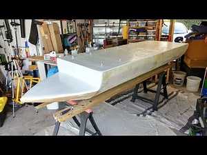 Building a fiberglass mini-pontoon boat - Shape the Foam Pontoon - pt 1