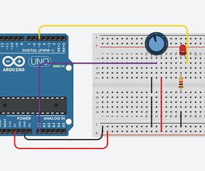 Fading/Controlling Led/brightness Using Potentiometer(Variable Resistor) and Arduino Uno