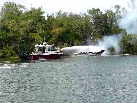 Fire Boat putting out a boat fire