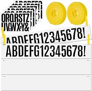 4 Pcs Registration Sticker Plastic Plate with 18 Sheets Boat Registration Numbers and Letters Decal Stickers 1/10" Thick No Deformation Blank Board for Inflatable Dinghy