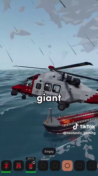 Coast Guard Helicopter Crash in Stormworks Gameplay